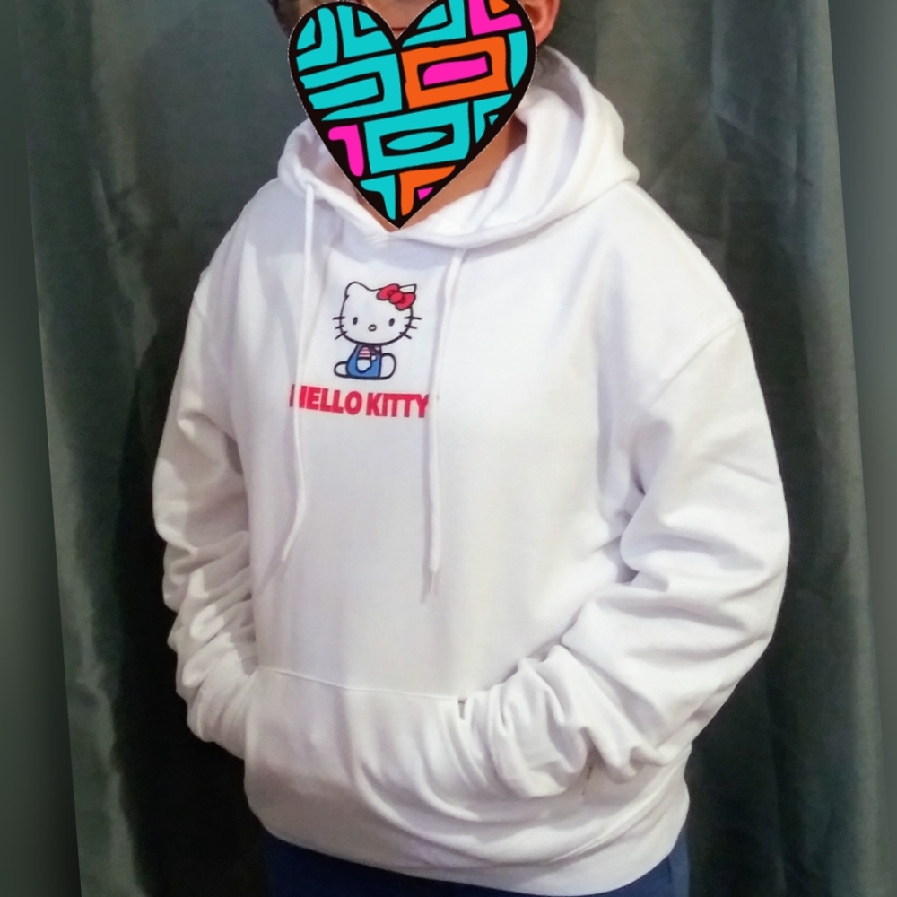 Hello Kitty White Hoodie Sweater NWT